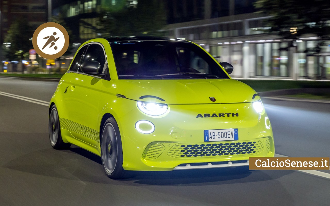 Abarth 500e giallo CalcioSenese.it